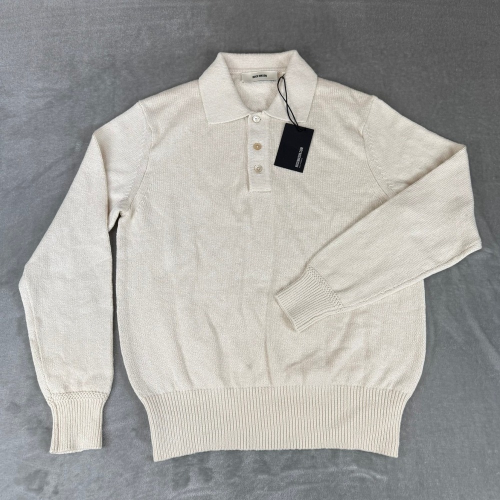 Buck Mason Seafarer Rugby Sweater Mens Small Sand Dollar Cotton $188 New NWT